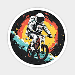 Cosmic Cyclist // Awesome Astronaut on a Bicycle in Outer Space alt Magnet